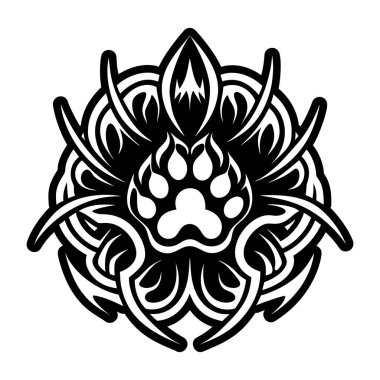 Hayvan pençesi dövmesinin katı bir simgesi