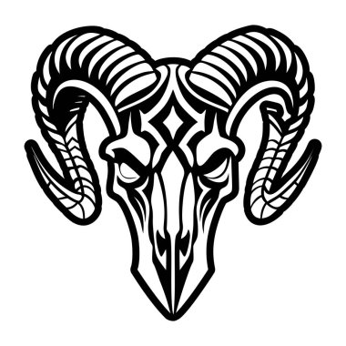 Keçi kafatası dövmesinin katı bir simgesi