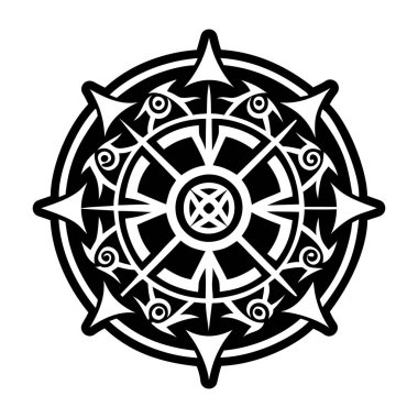 Sihirli ritüel dövmesinin doldurulmuş bir simgesi.