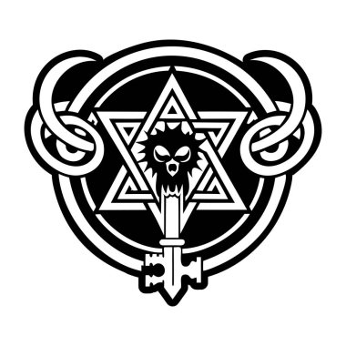 Satanik anahtar sembolünün katı biçim simgesi