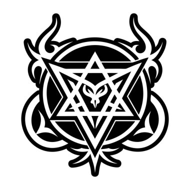 Satanik pentagram sembolünün doldurulmuş bir biçim simgesi