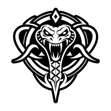 Yılan dövmesinin katı bir simgesi