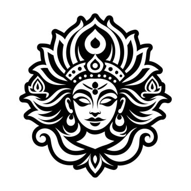 Hindu tanrıçası dövmesinin katı bir simgesi.