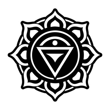 Hindu çakra sembolünün doldurulmuş bir simgesi