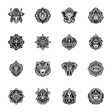 Dekoratif etnik semboller seti