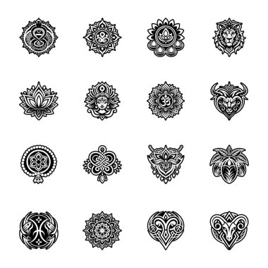 Vektör süslemeli dekoratif tasarım elementleri koleksiyonu. vektör çiçek mandala