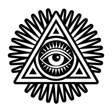 Üçgen sembollü göz. Kutsal geometri. vektör