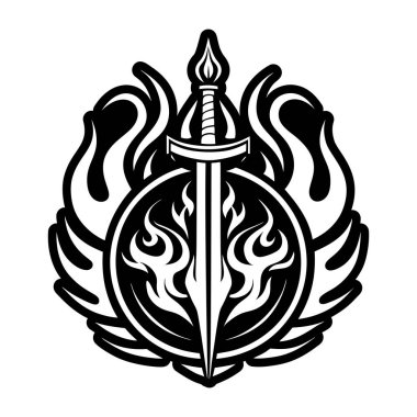Yanan kılıç sembolünün katı bir simgesi