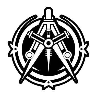 Pusula sembolü çiziminin kabartma biçimi simgesi