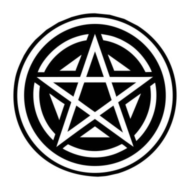 Pentagram sembolünün doldurulmuş bir biçim simgesi