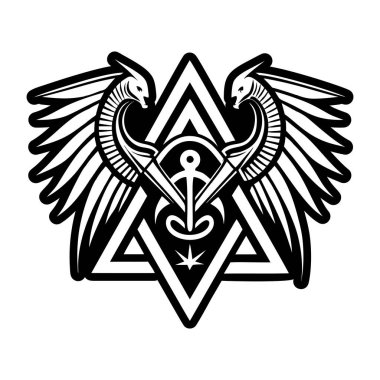 Kanatlı yılan sembolünün dolu bir biçim simgesi