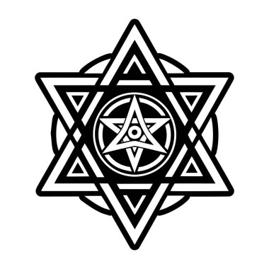 Mistik yıldız sembolünün katı bir simgesi