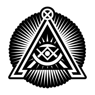 Masonik ışık sembolünün doldurulmuş bir simgesi