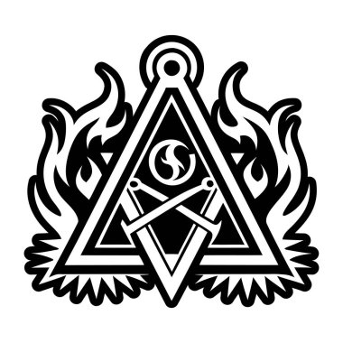 Masonik alev sembolünün doldurulmuş bir simgesi