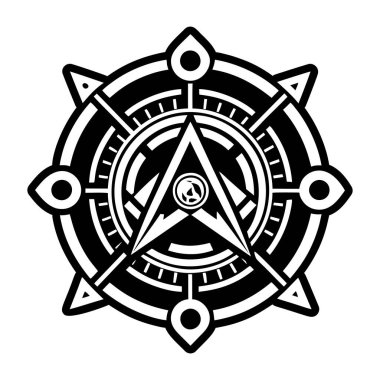Masonik tekerlek sembolünün katı bir simgesi