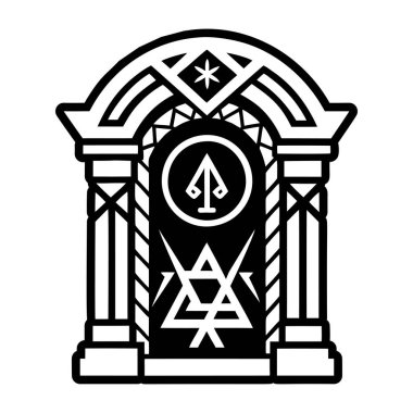 Kutsal kapı sembolünün doldurulmuş bir simgesi