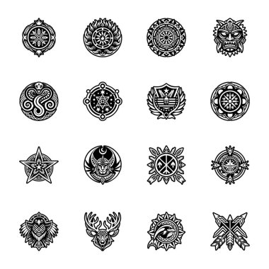 Antik totem dövmesinin doldurulmuş bir simgesi