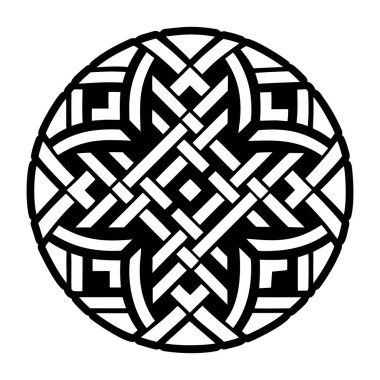 siyah-beyaz yuvarlak süsleme.