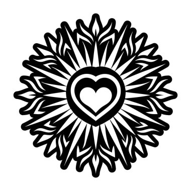 Katı bir kalp güneş patlaması sembolü.