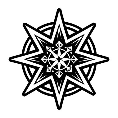 Sivri yıldız dövmesinin katı bir simgesi