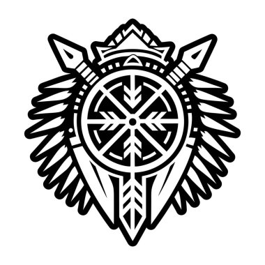 Yerel kalkan sembolünün doldurulmuş bir biçim simgesi