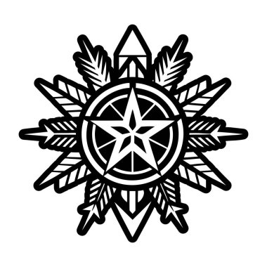 Yıldız Cherokee dövmesinin katı bir simgesi.