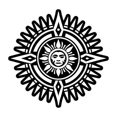 Güneş tanrısı dövmesinin katı bir simgesi.