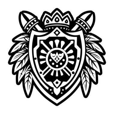 Savaşçı kalkanı dövmesinin katı bir simgesi.