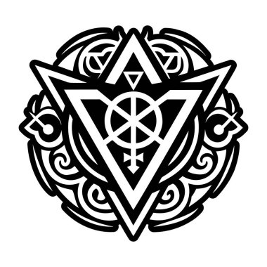 David 'in beşgen yıldızının siyah ve beyaz vektör çizimi.