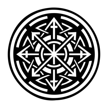 bir Kelt haçının siyah ve beyaz vektör çizimi