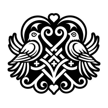 Aşk kuşlarının simgesinin katı bir simgesi.