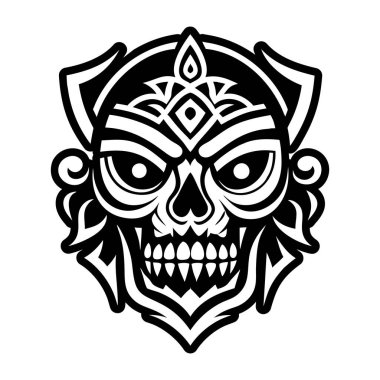 Katı bir ölüm kafatası dövmesi simgesi