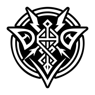 Savaşçı mührü dövmesinin katı bir simgesi.