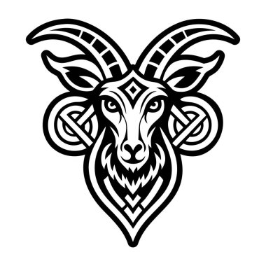 Kutsal keçi dövmesinin doldurulmuş bir simgesi.