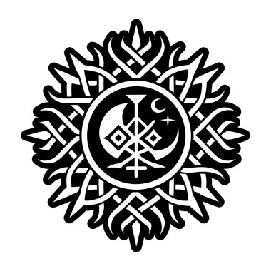 Güneş tutulması dövmesinin doldurulmuş bir simgesi