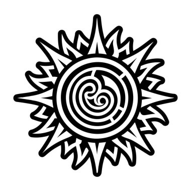 Güneş sarmal sembolünün katı bir simgesi