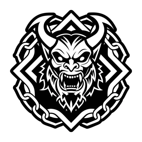 Şeytan maskesi sembolünün doldurulmuş bir simgesi