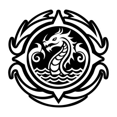 Su ejderhası sembolünün doldurulmuş bir simgesi