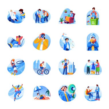 Tahtaya çizim yapan bir karakterin düz bir çizimi