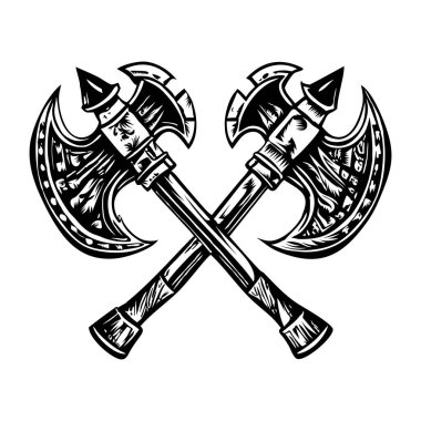 Viking çift balta sembolünün klasik bir çizimi.