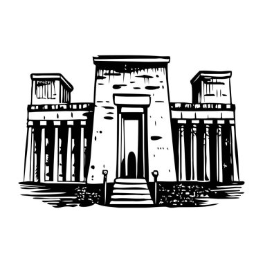 Edfu tapınağının klasik bir tasviri.