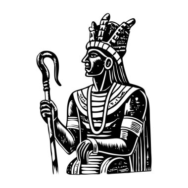 Mısırlı bir patah tanrısının klasik çizimi.