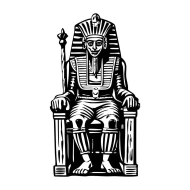 Mısır firavunu tahtının klasik bir örneği.