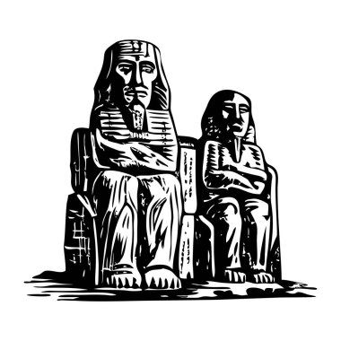 Mısırlı Colossi Memnon 'un klasik bir tasviri