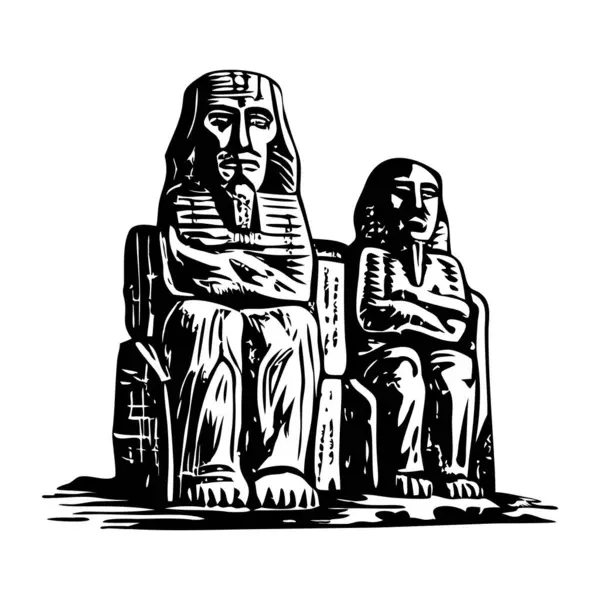 Mısırlı Colossi Memnon 'un klasik bir tasviri