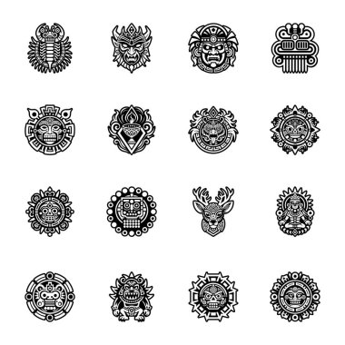 Mayalı totem sembolünün doldurulmuş bir simgesi