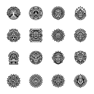 Aztek hava tabancası sembolünün dolu bir biçim simgesi