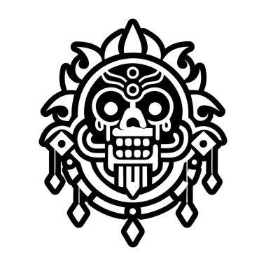 Siyah çizgili kafatası ve kafatası.