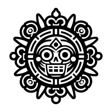 Aztek maskeli dövmenin sembolü