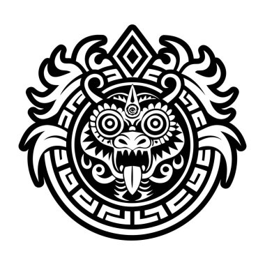 Aztek idolü dövmesinin doldurulmuş bir simgesi